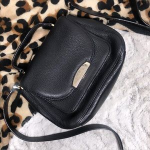 Pebbled Leather Mini Messenger Satchel Bag